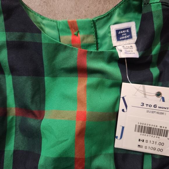 NWT Janie and Jack Size 3-6 Months Tiered Plaid Dress - Picture 3 of 11